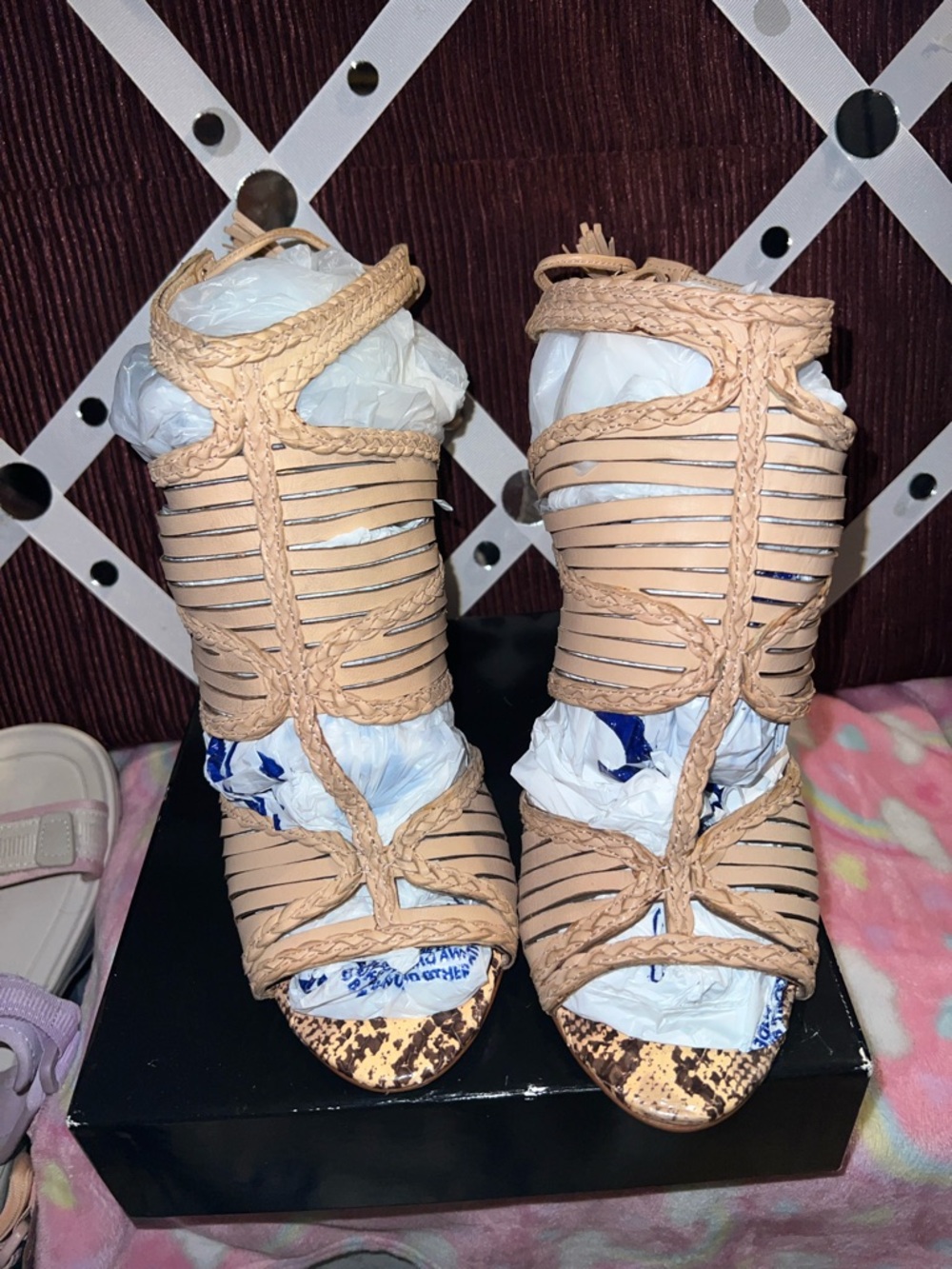 Vince camutoNude Braided Strappy High-Heel Sandals - Women